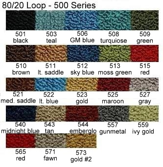 1969, 1970, 1971, 1972, 1973 Ford Galaxie Molded Carpet Color Options